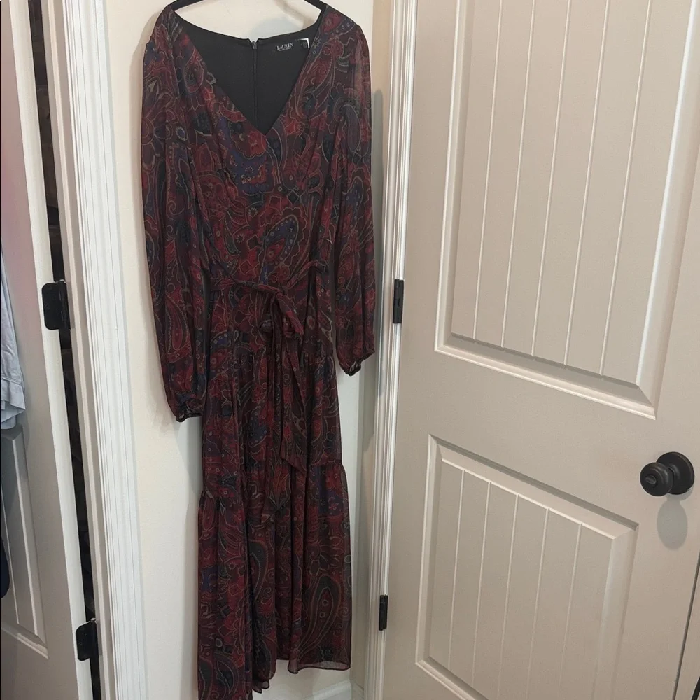 Lauren Ralph Lauren Multicolor Paisley Long Sleeve Dress